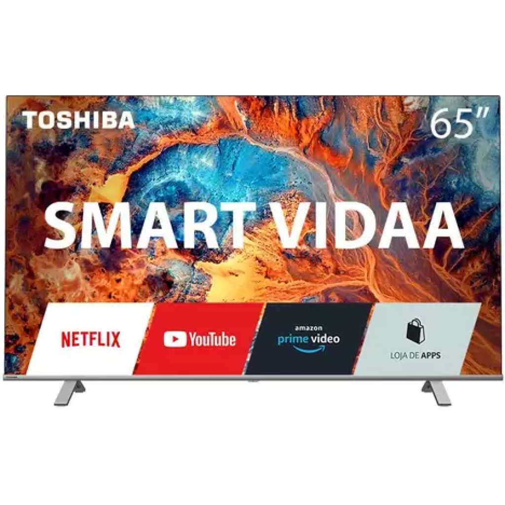Toshiba 65-Inch 4K UHD Smart VIDAA LED TV; , With HDR & Dolby Atmos, Bluetooth, HDMI, Ethernet, USB, With Inbuilt Free To Air Decoder - Black