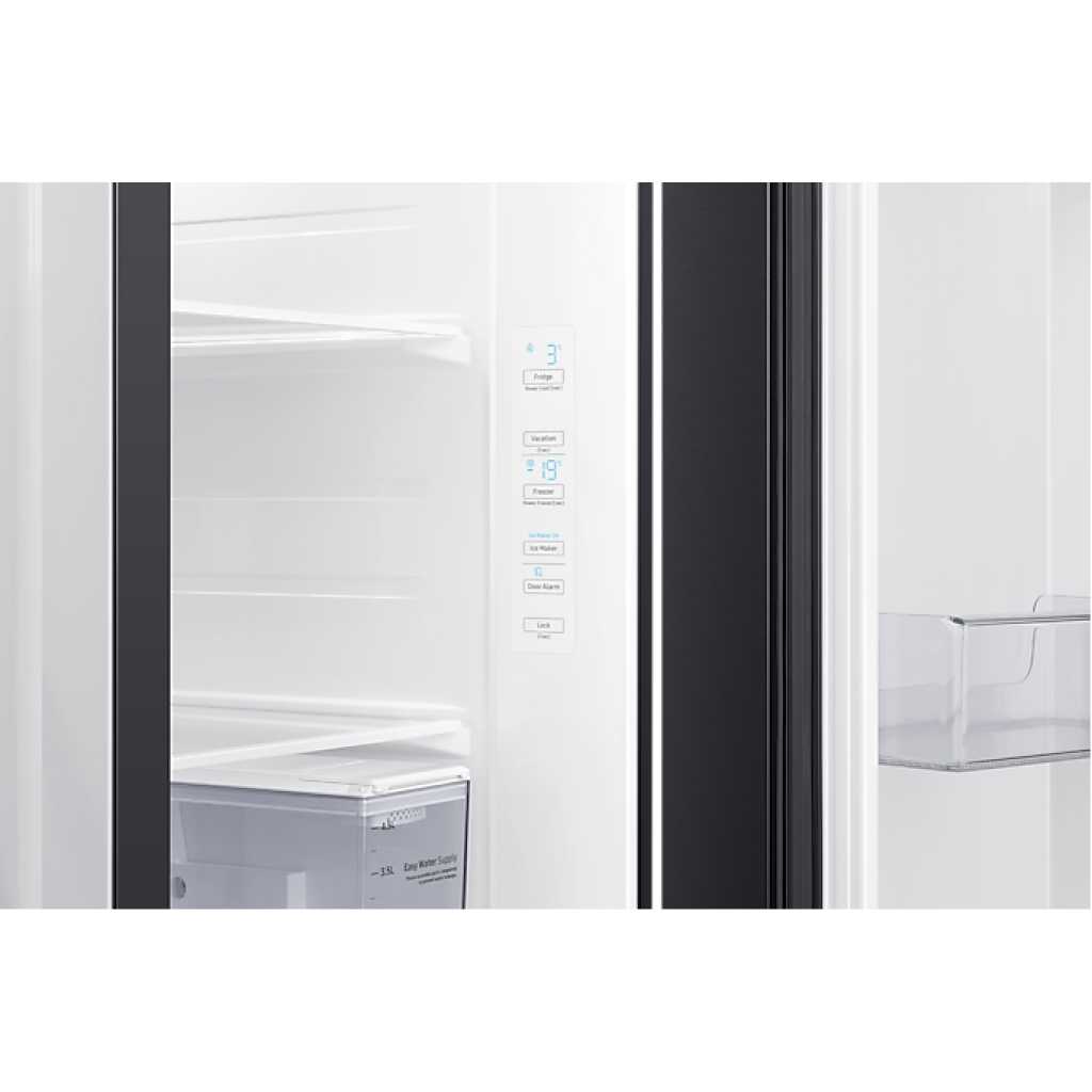 Samsung 635-Litres Fridge RS64R5311B4 |Side by Side Fridge, Non-plumbed Water & Ice dispenser, SpaceMax Technology - Gentle Black