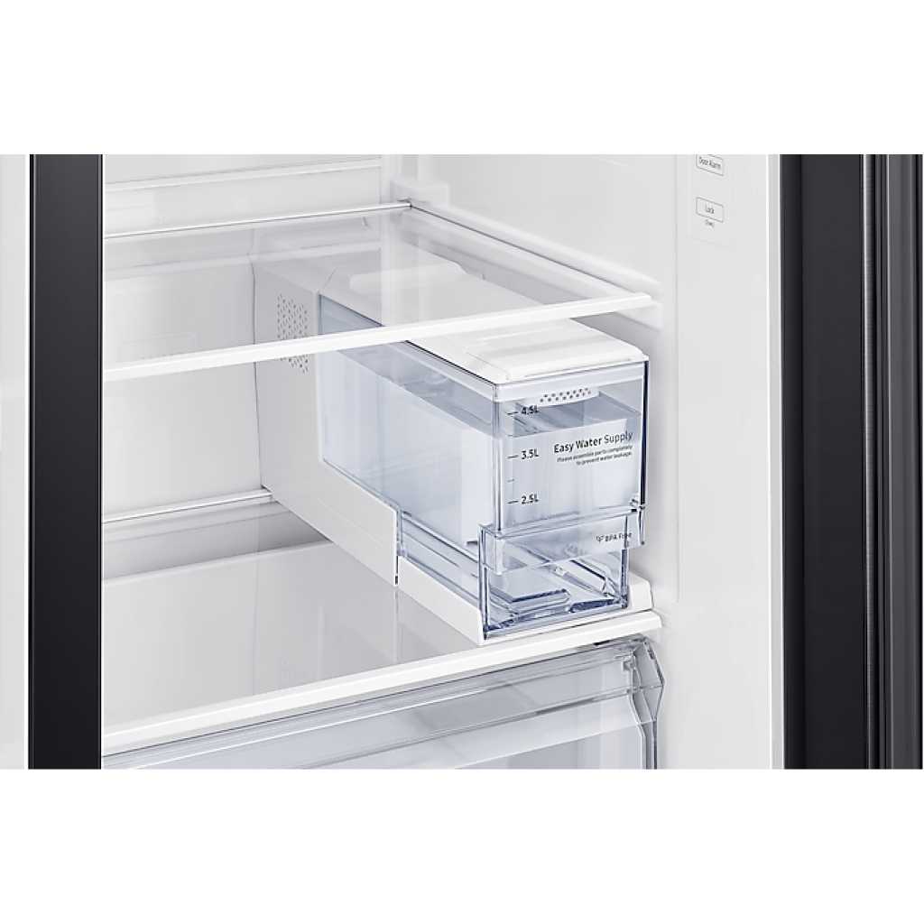 Samsung 635-Litres Fridge RS64R5311B4 |Side by Side Fridge, Non-plumbed Water & Ice dispenser, SpaceMax Technology - Gentle Black