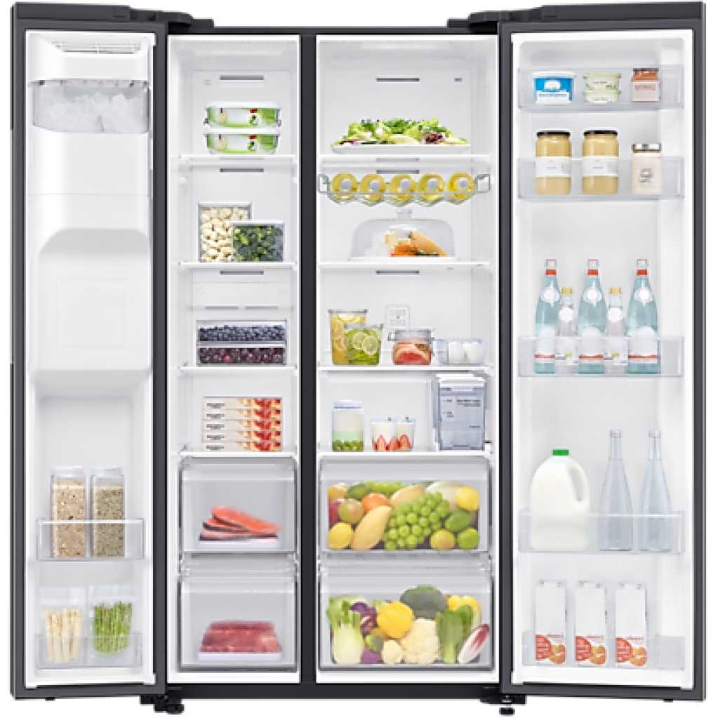 Samsung 635-Litres Fridge RS64R5311B4 |Side by Side Fridge, Non-plumbed Water & Ice dispenser, SpaceMax Technology - Gentle Black