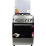 BlueFlame Cooker 60x60cm, 3 Gas Burners And 1 Electric Plates S6031EFRP – L, Electric Oven & Grill, Rotisserie, Oven Fan, Thermostat, Auto Ignition, Timer - Inox