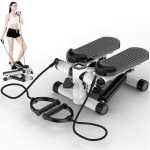 2In1 Stepper With Electric Ropes, Mini Exercise Bike Multifunction Pedal Indoor Fitness Machines Arm And Leg Trainer, Minibike, Indoor Exercise Bike -Black,White