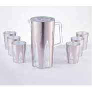 6 Pieces Of Melamine Juice Tumblers Cups And 1Piece Jug Water Set- Multicolor