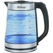 Mylongs Electric 2.2L BPA Free Glass Kettle Cordless 360° Base, Stylish Blue LED Interior, Handy Auto Shut-Off Function – Quickly Boil Water For Tea & More, Stainless Steel