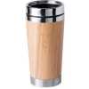 Stainless Steel Bamboo Travel Mug - Spill Proof Lid & Insulated Coffee Cup