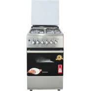 Blueflame Combo Cooker 60x50CM NL6031E, 3 Gas + 1 Electric Plate, Electric Oven & Grill, Auto Ignition, Thermostat, Oven Lamp - Inox