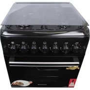 BlueFlame Cooker 60x60cm, 2 Gas Burners And 2 Electric Plates; S6031EFRP With Electric Oven & Grill, Auto Ignition, Rotisserie, Oven Lamp - Black