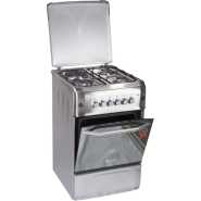 BlueFlame Cooker 50x55cm 3 Gas Burners And 1 Electric Plates S5031GR-I, Gas Oven & Grill, Rotisserie, Oven lamp, Auto Ignition - Inox