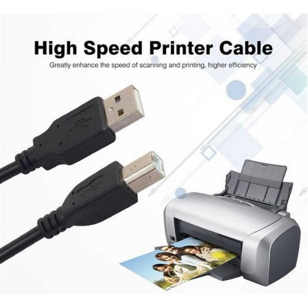 USB 2.0 AM-TO-BM High speed Cable Printer &Scaner Black 1.5m