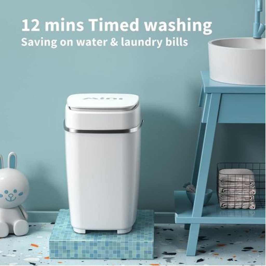 Portable Washing Machine, Compact Mini Washer 8lbs Capacity, Semi-Automatic Single-tub Laundry Machines with Gravity Drain for Apartments RVs and Dorms(Without spin basket)- Multicolor