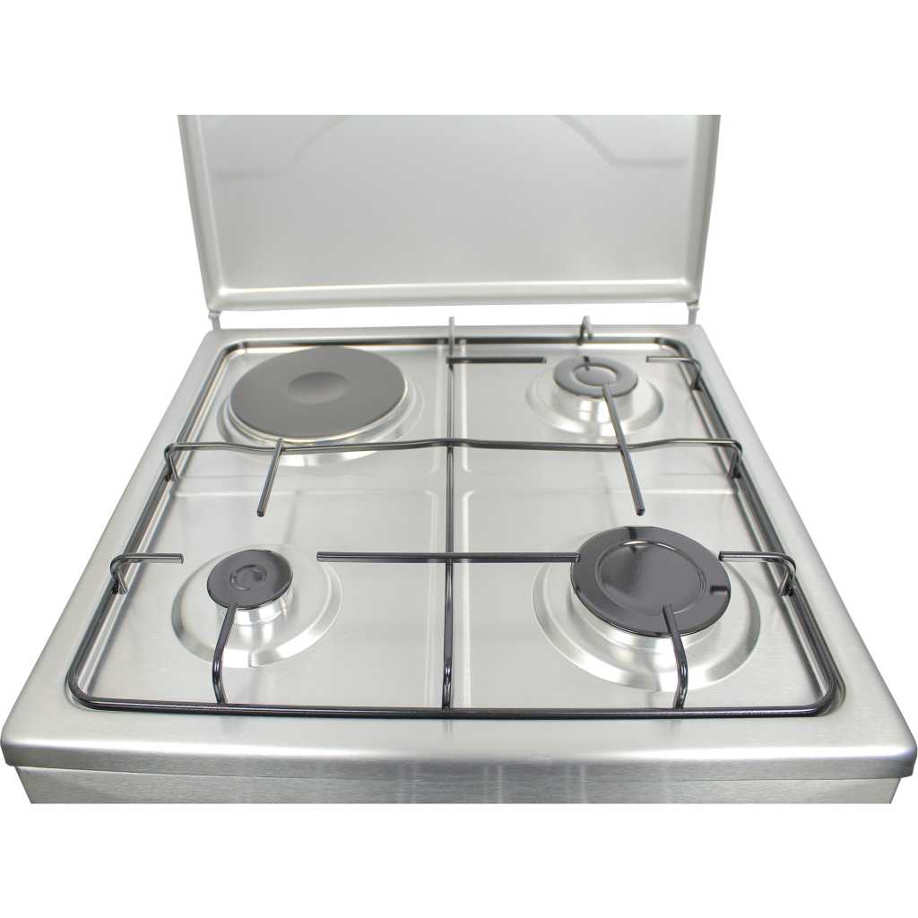 Blueflame Cooker C5031E – I 50x50cm 3 Gas Burners And 1 Electric Plate, Electric Oven - Inox