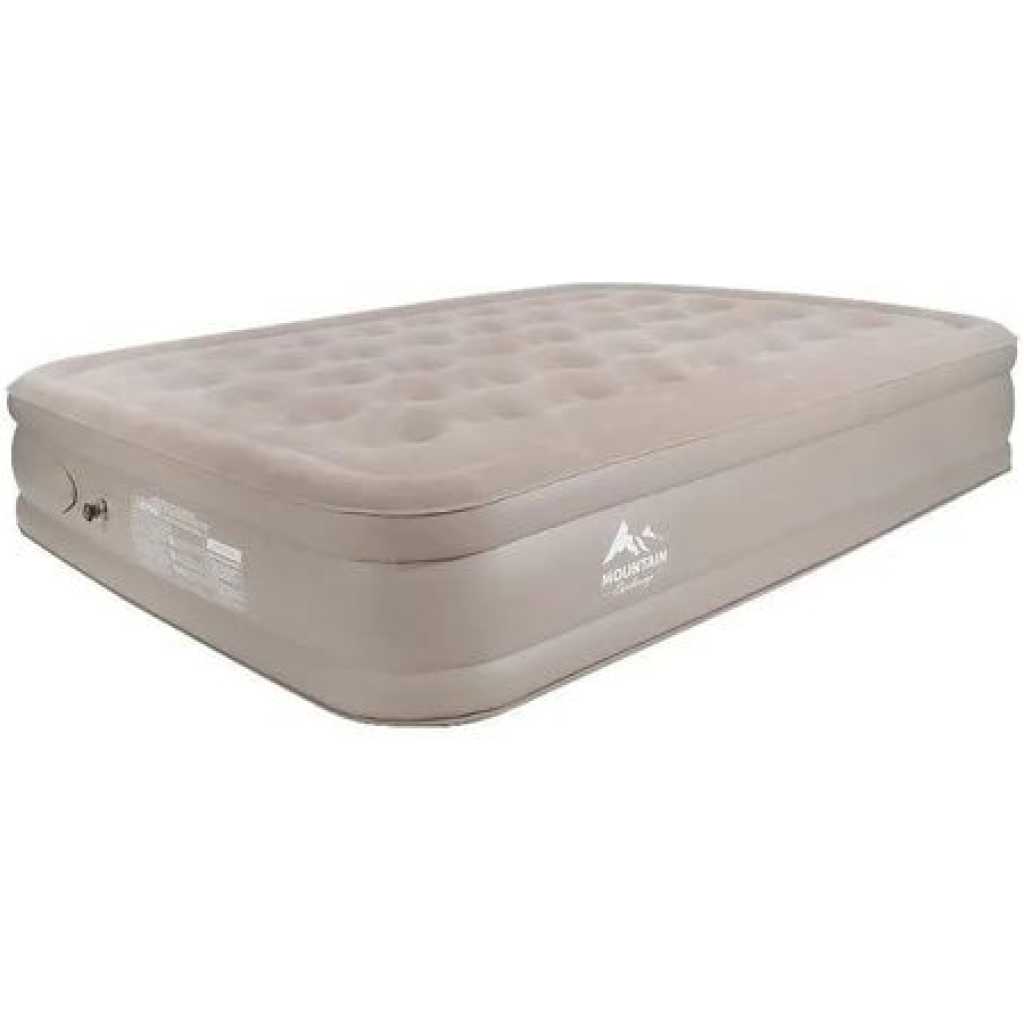 198x152x40cm Double Portable Mountain Air Mattress with Built-in Pump Double Height Inflatable Mattress -Multicolor