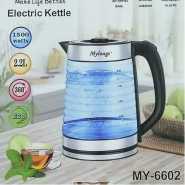 Mylongs Electric 2.2L BPA Free Glass Kettle Cordless 360° Base, Stylish Blue LED Interior, Handy Auto Shut-Off Function – Quickly Boil Water For Tea & More, Stainless Steel