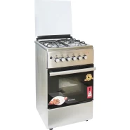 Blueflame Combo Cooker 60x50CM NL6031E, 3 Gas + 1 Electric Plate, Electric Oven & Grill, Auto Ignition, Thermostat, Oven Lamp - Inox