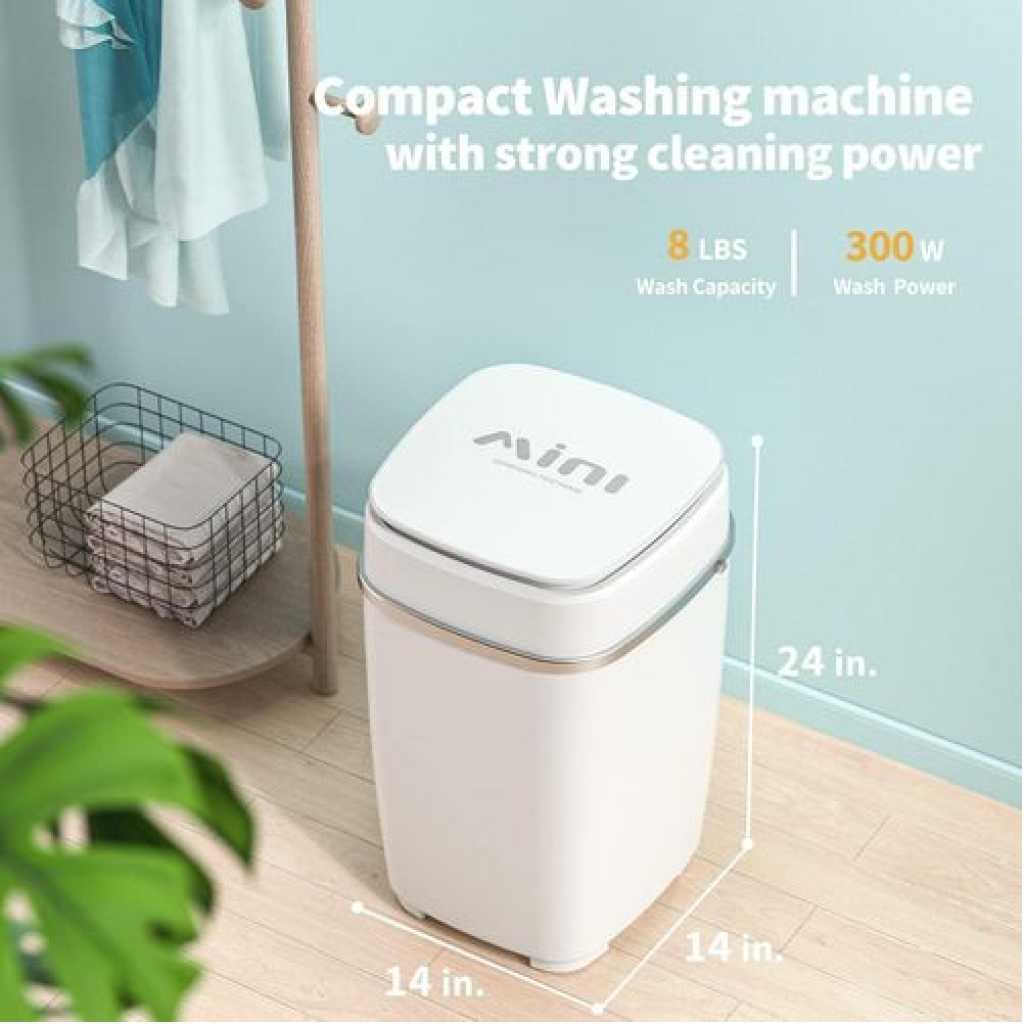 Portable Washing Machine, Compact Mini Washer 8lbs Capacity, Semi-Automatic Single-tub Laundry Machines with Gravity Drain for Apartments RVs and Dorms(Without spin basket)- Multicolor