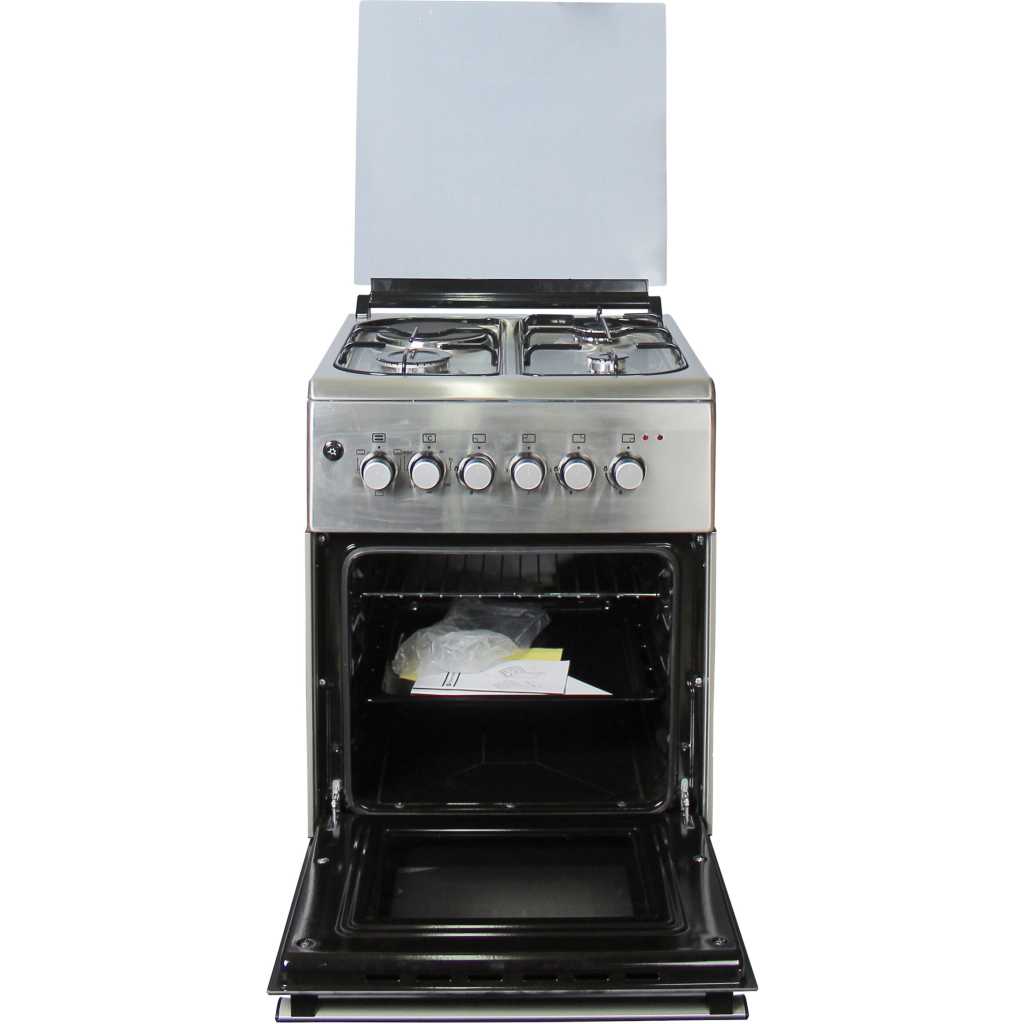 Blueflame Combo Cooker 60x50CM NL6031E, 3 Gas + 1 Electric Plate, Electric Oven & Grill, Auto Ignition, Thermostat, Oven Lamp - Inox