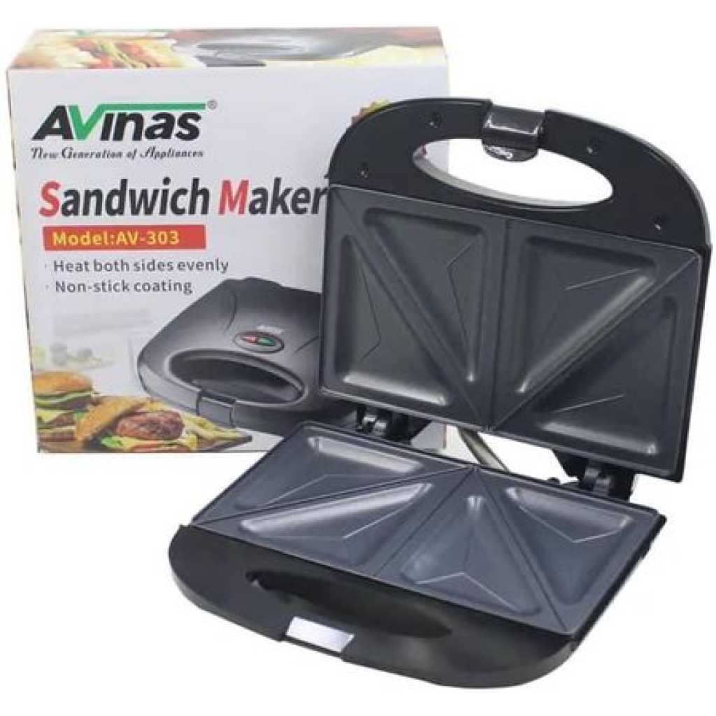 AVINAS 2 Slice Sandwich maker Non Stick Surface Bread Toaster Baker