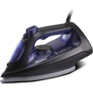 Panasonic Steam Iron, 2400W, Ni-U550, Big Ceramic Soleplate, Anti Calc Self Cleaning + Spray+ Vertical 130g Power Shot Steam - Blue