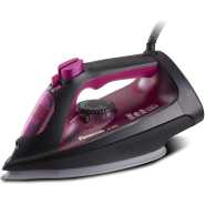 Panasonic Steam Iron, 2300W, Ni-U400, Big Ceramic Soleplate, Anti Calc Self Cleaning + Spray+ Vertical 120g Power Shot Steam - Pink