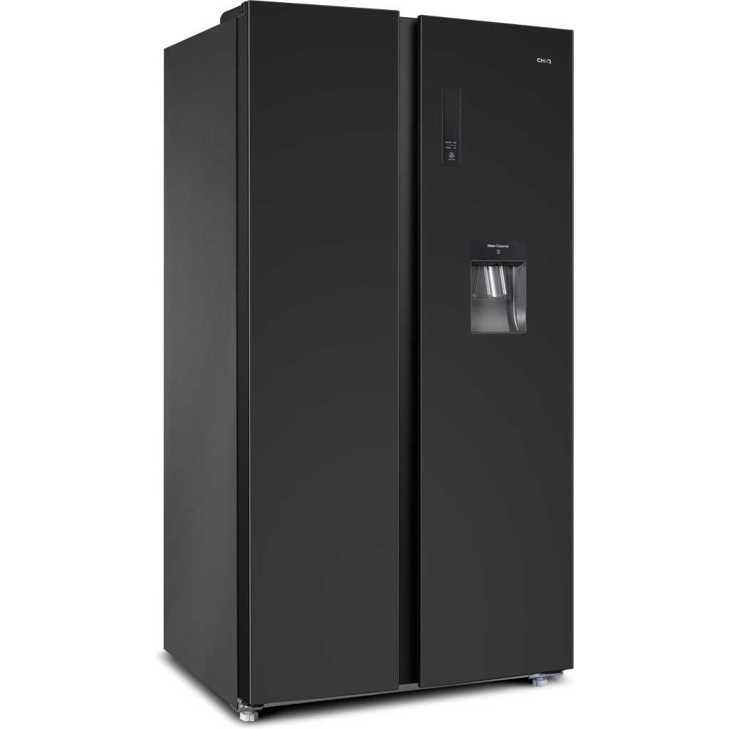 CHiQ 560 Litre Fridge CSS56NTIP3; Side by Side Refrigerator, Digital Control Panel, Premium INOX, Inverter Technology, Multi-Air Flow, No Frost - Black.