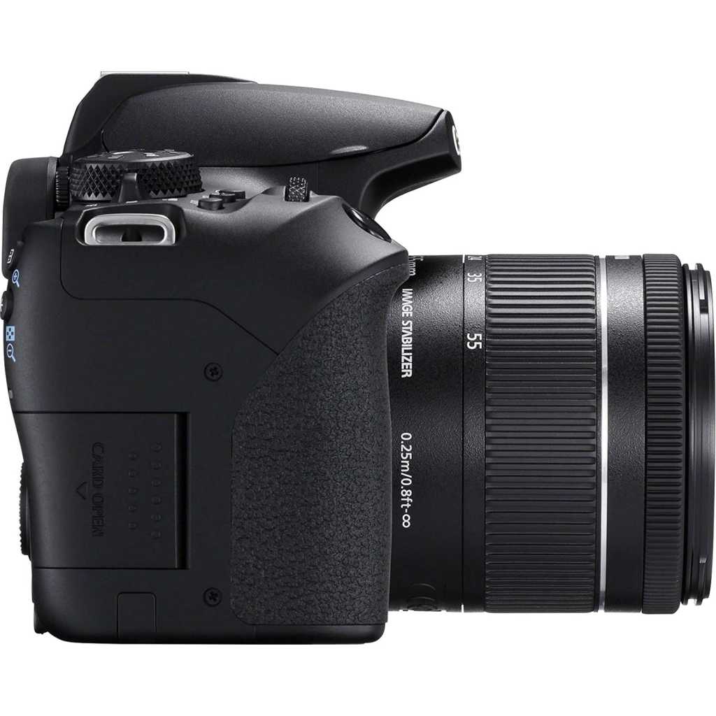 Canon EOS 850D (Rebel T8i) + EF-S 18-55mm f/4-5.6 IS STM, DSLR Digital Camera, 4K Video, 24.1MP - Black