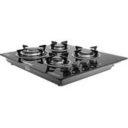 Geepas GK4410 4 Burners Gas Cooker with 2-in-1 Built-in Gas Hob, Tempered Glass, Auto Ignition - Black