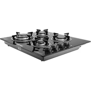 Geepas GK4410 4 Burners Gas Cooker with 2-in-1 Built-in Gas Hob, Tempered Glass, Auto Ignition - Black