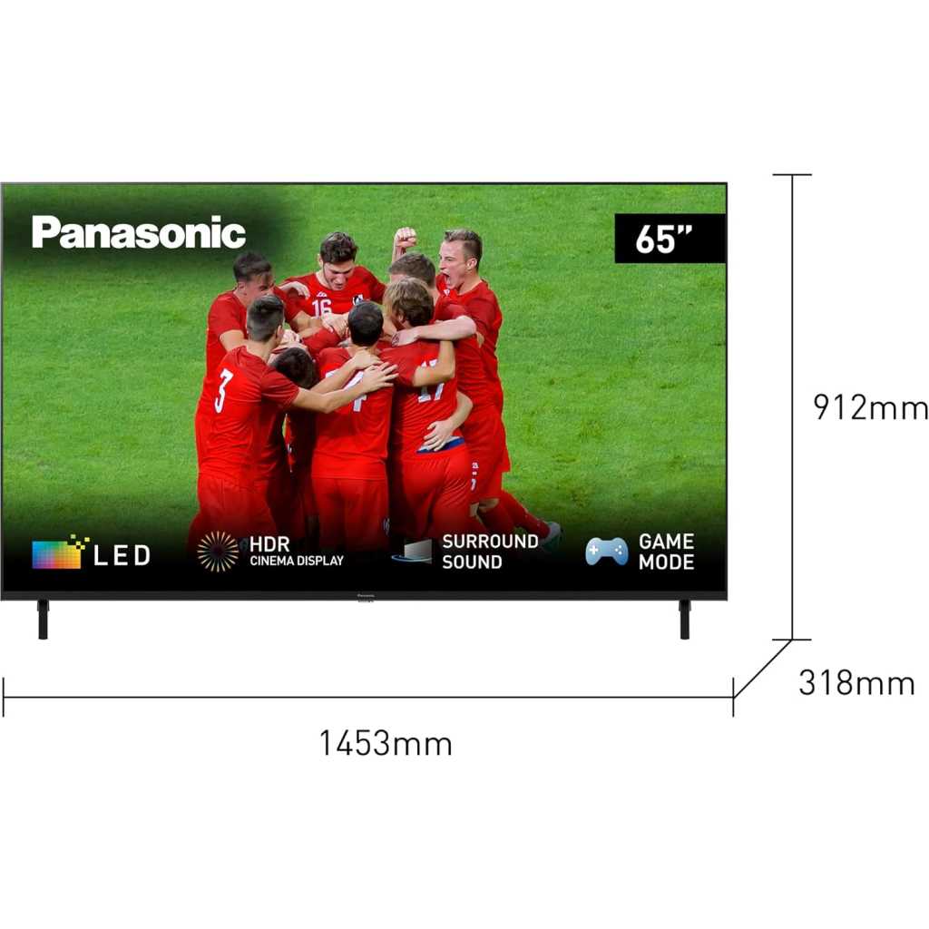 Panasonic 65-Inch LED TV TH65LX700MF; (4K HDR UHD, HCX Processor, Dolby Atmos, Smart TV, Voice Assistant, Bluetooth, HDMI, USB), Black