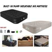 198x152x40cm Double Portable Mountain Air Mattress with Built-in Pump Double Height Inflatable Mattress -Multicolor