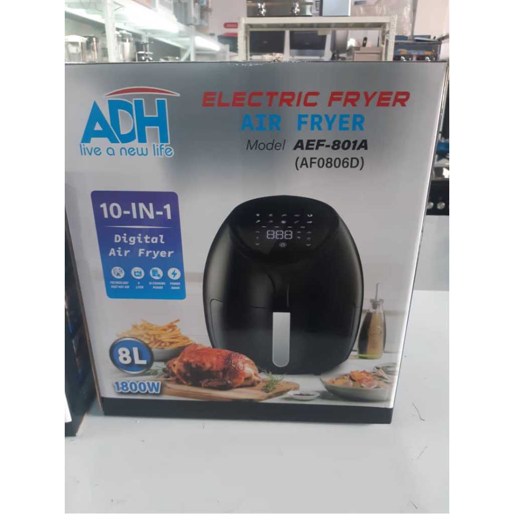 ADH 8L Digital Air Fryer AF0806D - Black