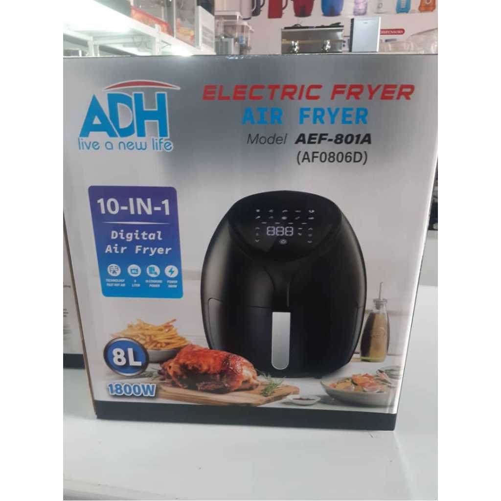 ADH 8L Digital Air Fryer AF0806D - Black