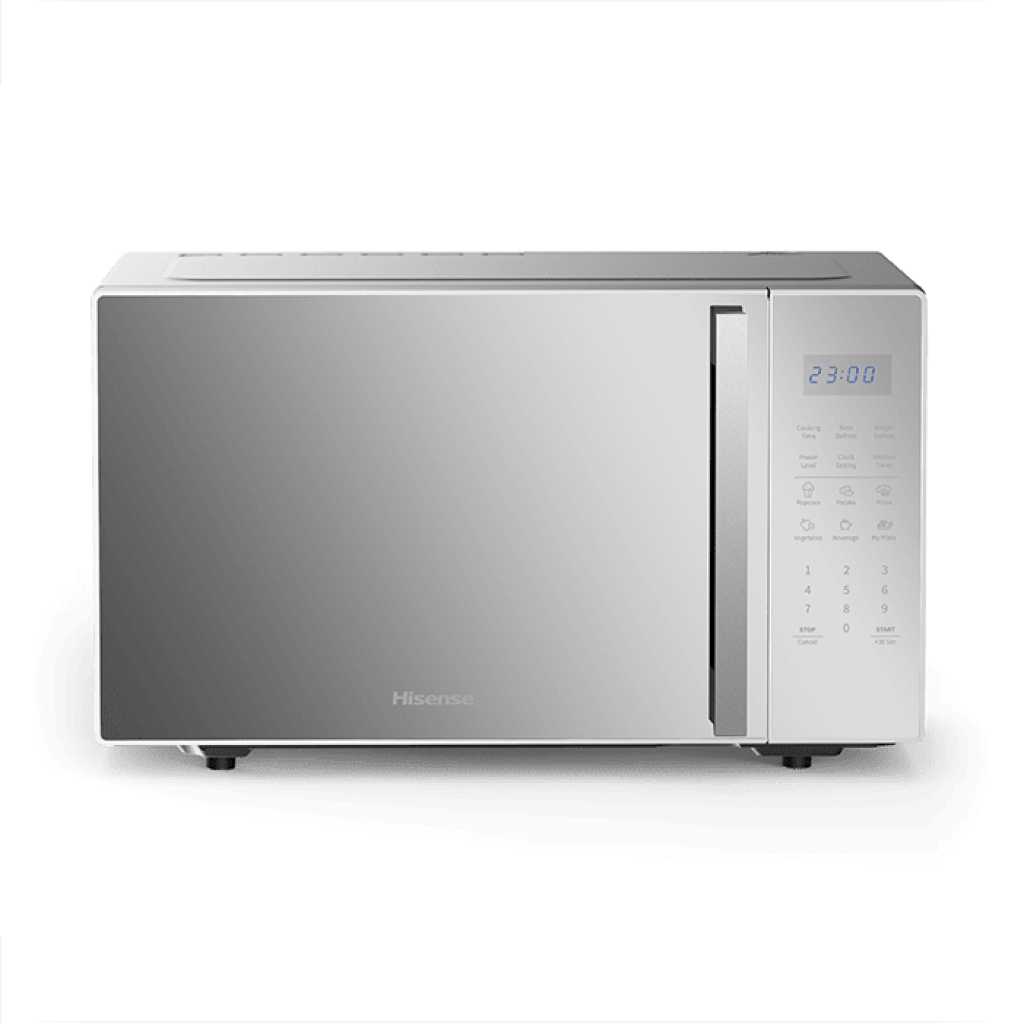 Hisense 30L Digital Microwave Oven H30MOMS9H | Grill, Child Lock Safety, 11 Power Levels, 6 Auto Cooking Menus - Silver