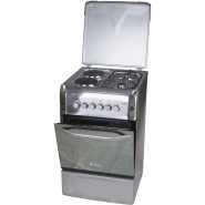 BlueFlame Cooker 50x55CM S5022ER 2 Gas Burners And 2 Electric Plates, Electric Oven & Grill, Rotisserie, Oven Lamp, Auto Ignition, Thermostat - Inox