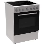 IQRA 60x60cm Freestanding Ceramic Cooker with 65L Multifunction Oven, 4 Zones Full Electric Cooking Range Mechanical Timer, Convection Fan, Rotisserie, Sleek Design, Stainless Steel IQ-FC7000-CER