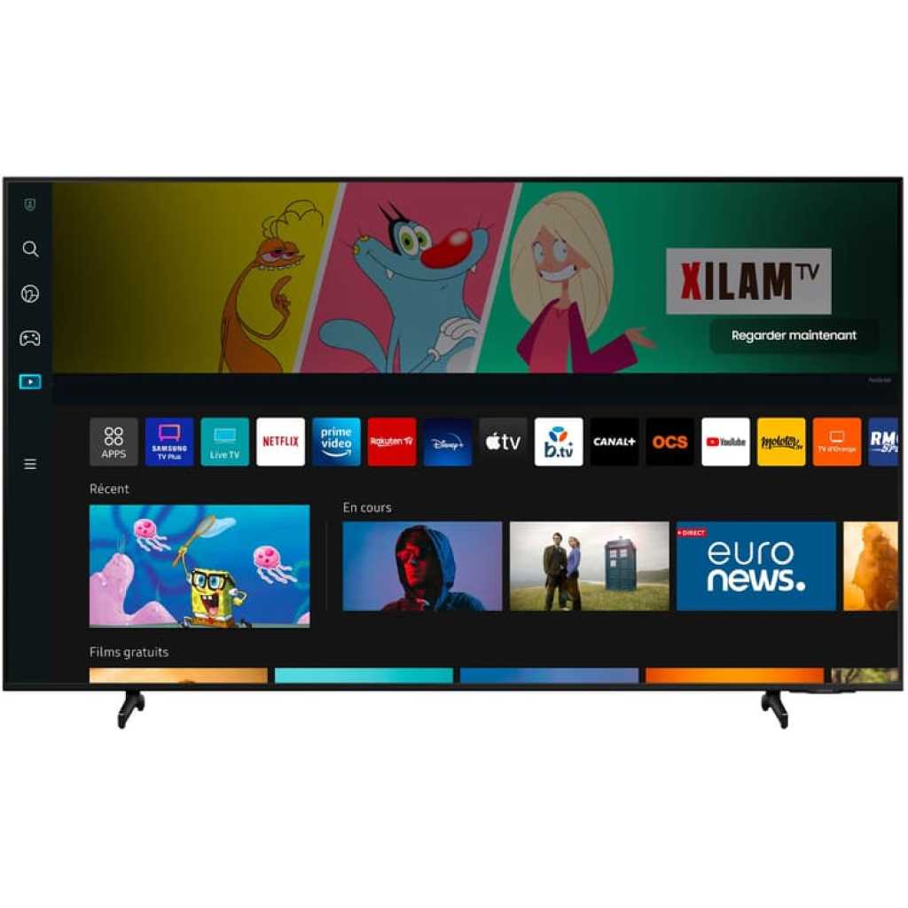 Samsung 50" Crystal UHD 4K UA50CU7000 Smart TV, 3-Side Bezeless Design, 4K Upscaling, HDMI, USB, Bluetooth - Black