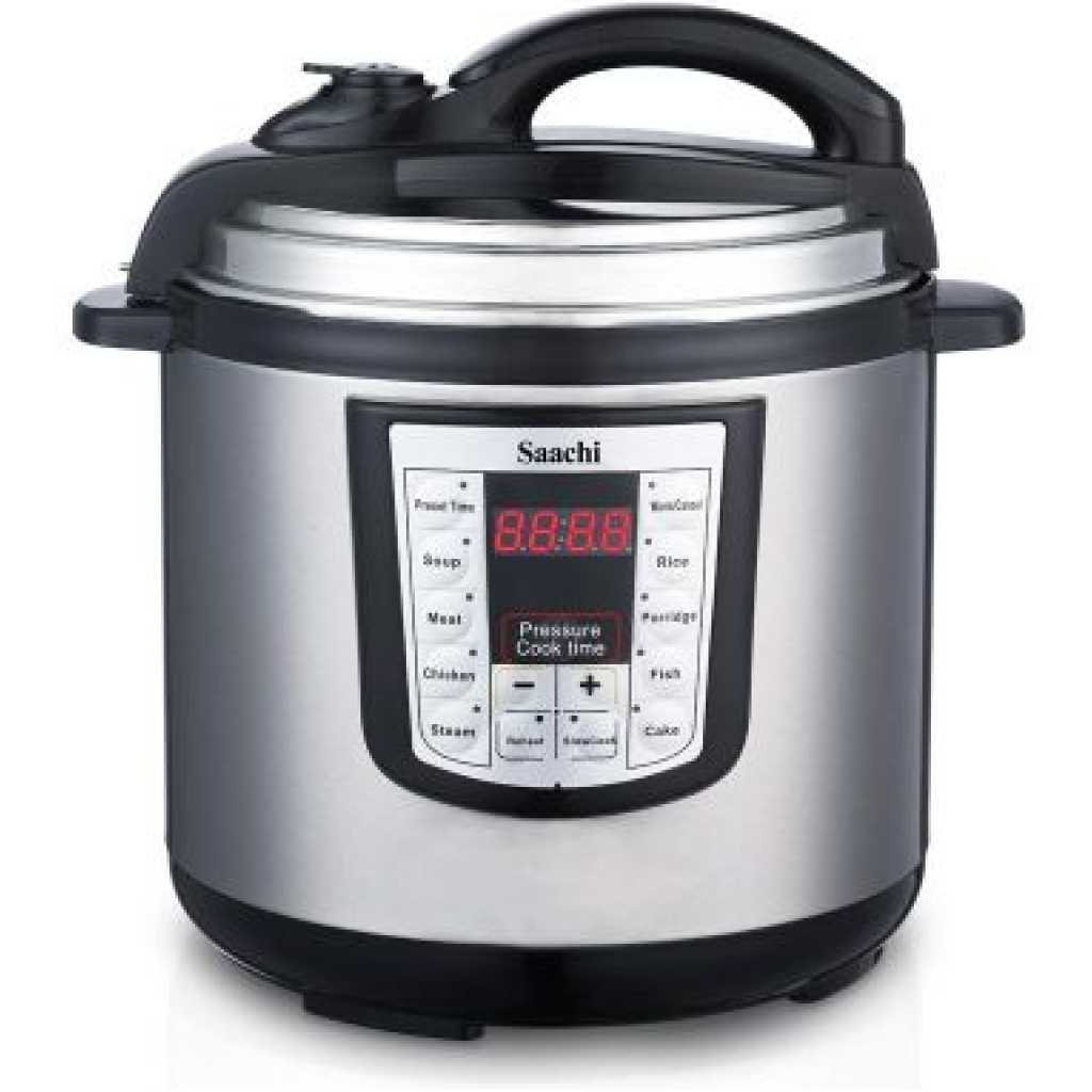 Saachi 8.0 L Electric Pressure Cooker NL-PC-5308-BK - Silver, Black