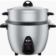 SPJ 1 Liters Rice Cooker With Steamer - Silver
