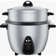 SPJ 1 Liters Rice Cooker With Steamer - Silver