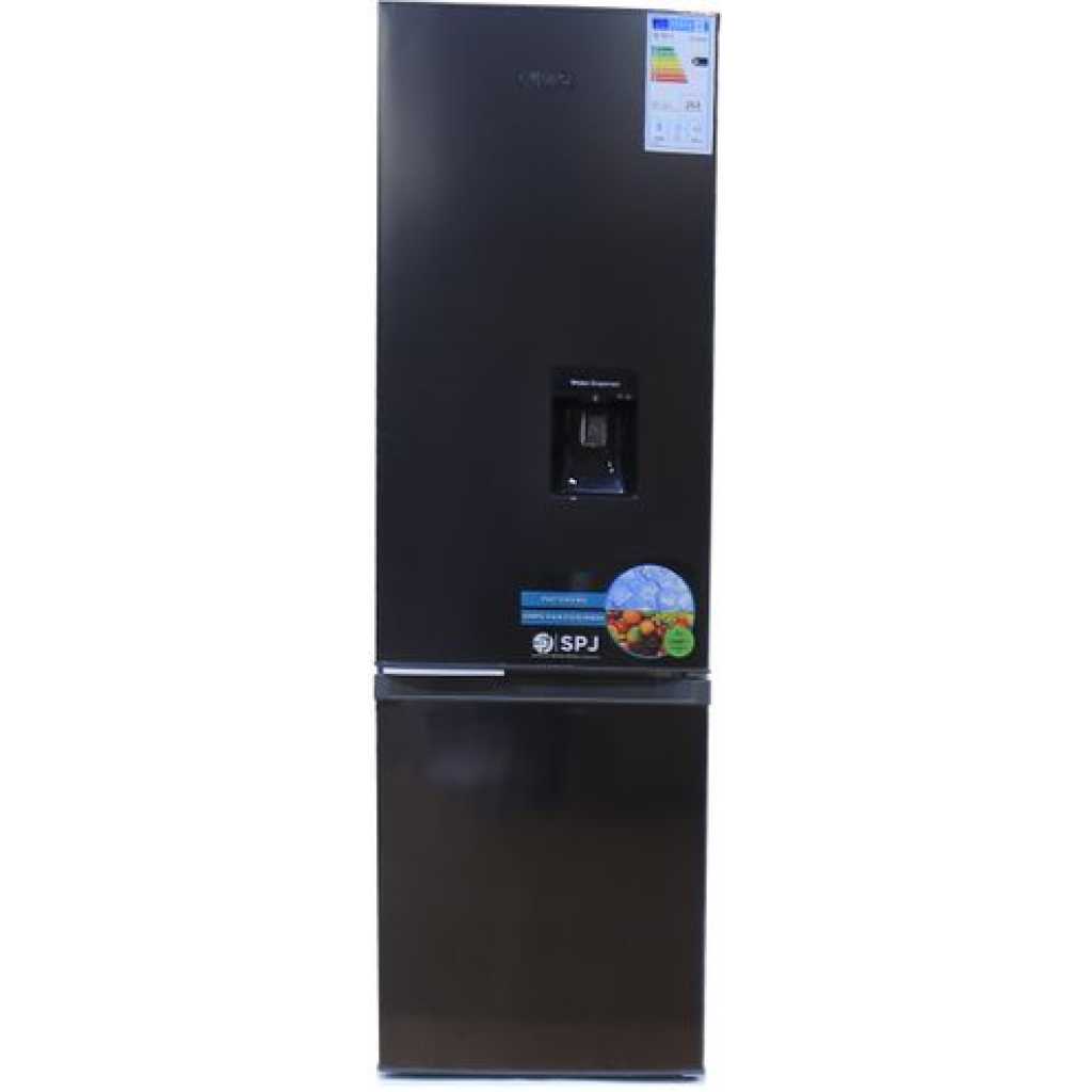 SPJ 369L Double Door Bottom Mounted Dispenser Refrigerator - Black