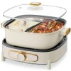 Boma Hot Pot Electric with Divider, 5L Double-Flavor Electric Shabu Shabu Pot, Removable Non-Stick Dual Sided Electric Cooker, 3" Depth Divided Pot with Multi-Power Contro