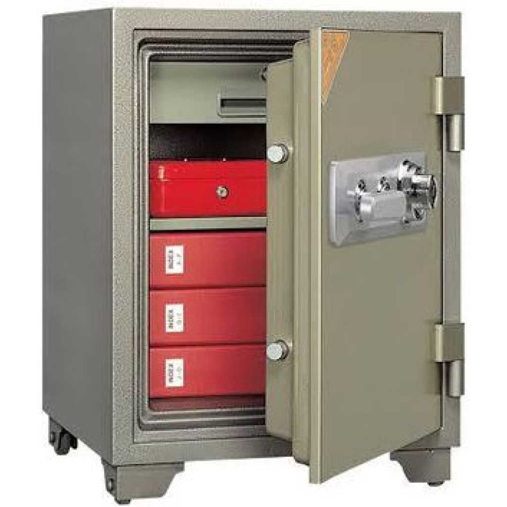 B & S Universal Fireproof Safe BS-D670 Dial Lock and Key,Grey