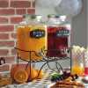 Glass Beverage Drink Twin 2 Dispensers with Stand & Spigot Retro Outdoor Wedding 1 Gallon Capacity Each Cold Drinks Lemonade Juices