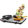 Sokany 2 Burners Solid Electric Cooktop Stove-Silver/Black