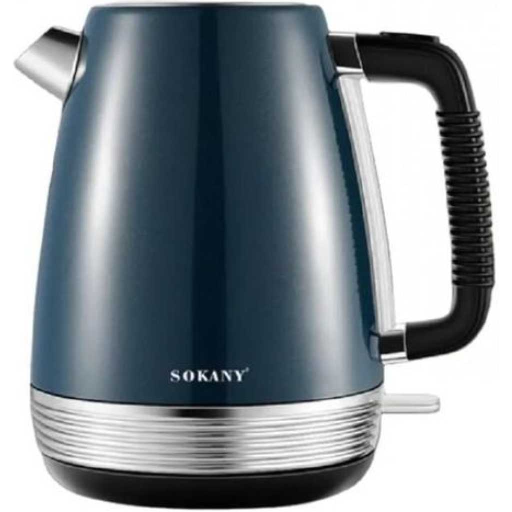 Sokany Electric Kettle 1.7 Liters For Boiling Milk And Water With Unique Design-Blue/Black