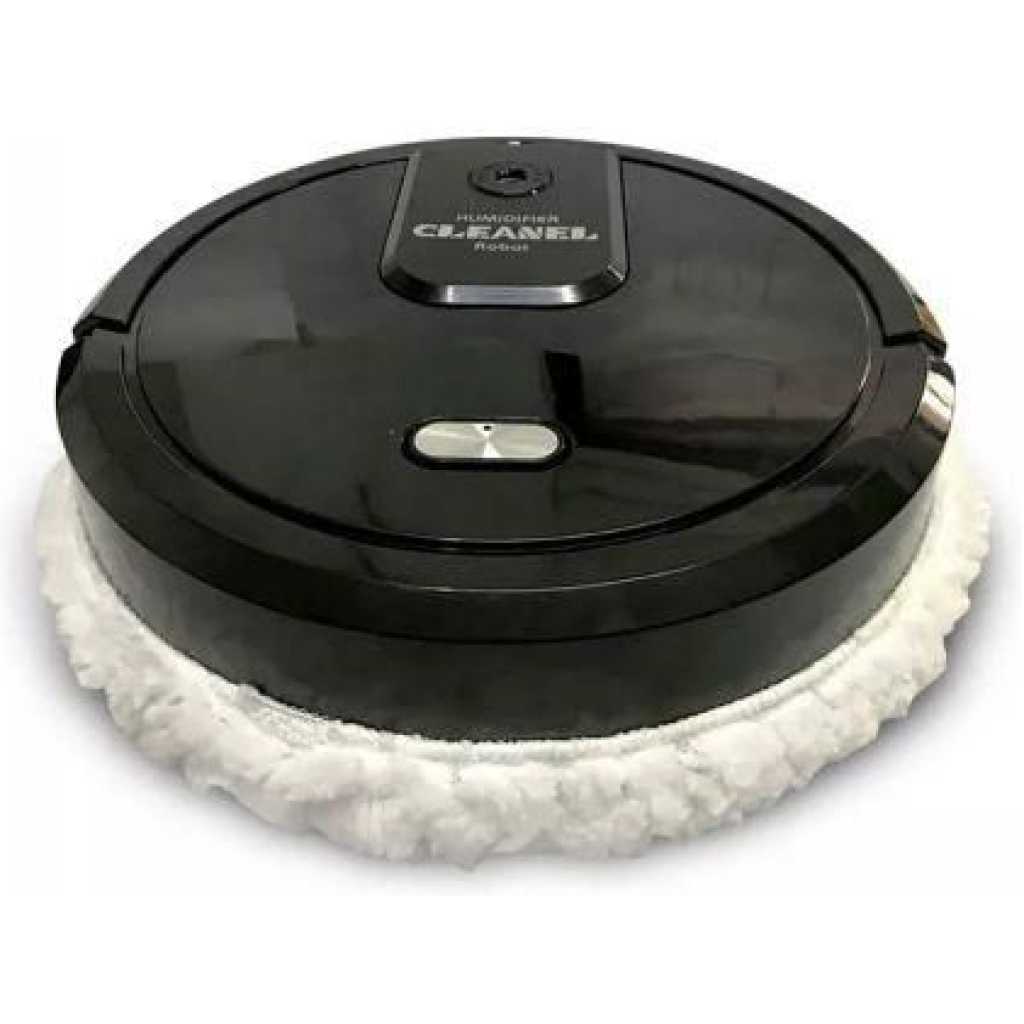 Smart Mute Automatic Brush Mopper Humidifier Cleanel Robot,Black