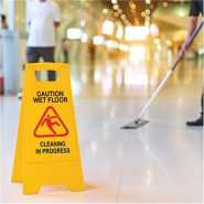 Non-Slip A-Frame Caution Sign Board Wet Floor And Work in Progress - Yellow