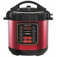 Sokany Touch Operated Digital Pressure Cooker For Fast Cooking With Scheduling Function-Red/Black