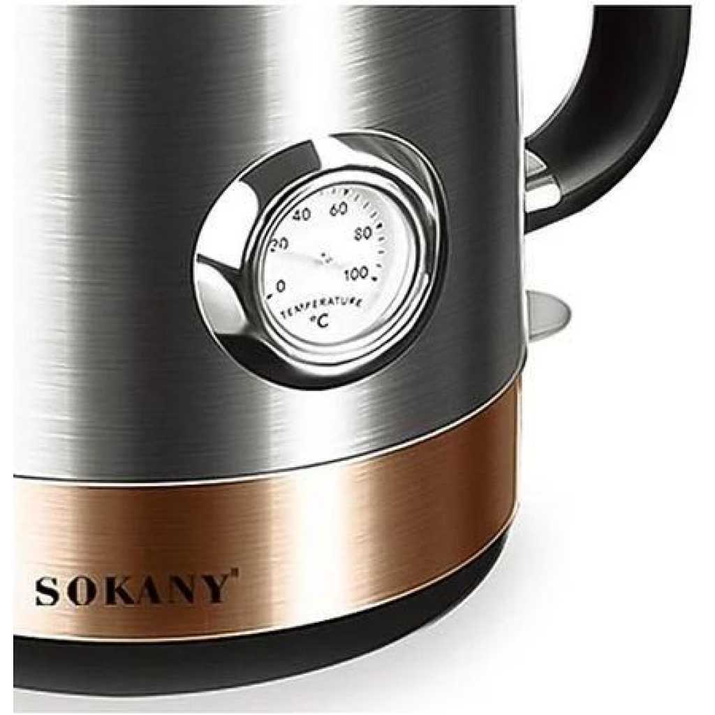 Sokany Electric Kettle For Boiling Water Fast With Temperature Level Indicator-Silver