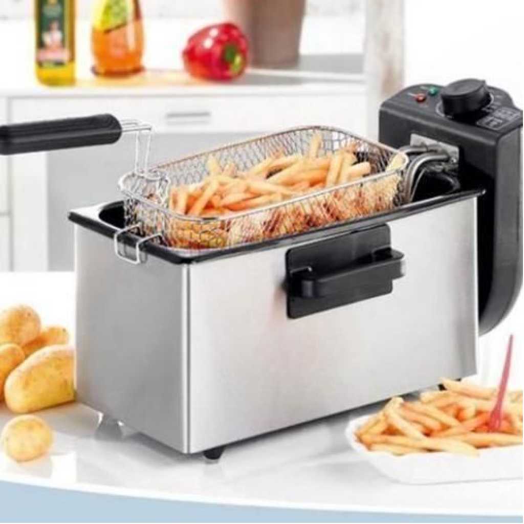 Sokany 3.5 Liters Electric Deep Fryer That Fries Food Fast-Silver