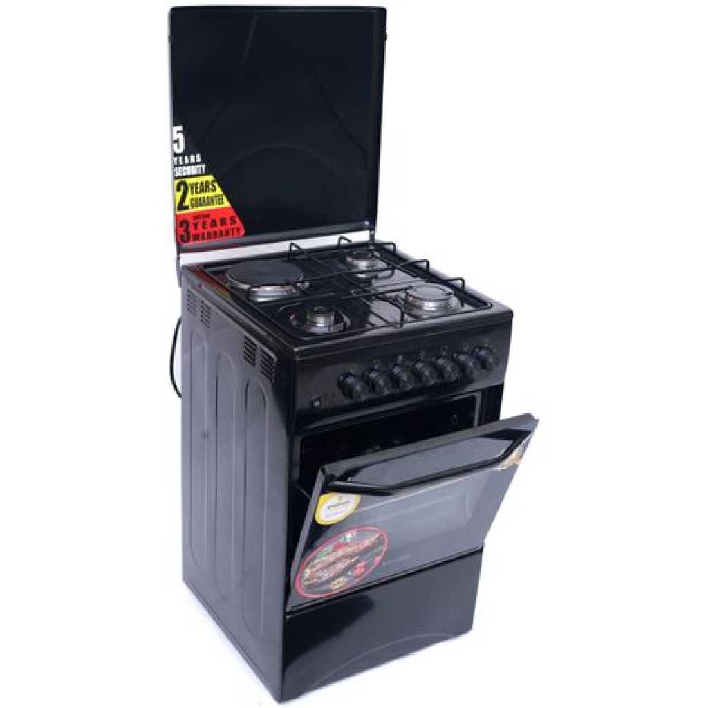 Blueflame C5031E-B- 3 Gas + 1 Electric Plate Gas Cooker & Oven 50*50Cm - Black